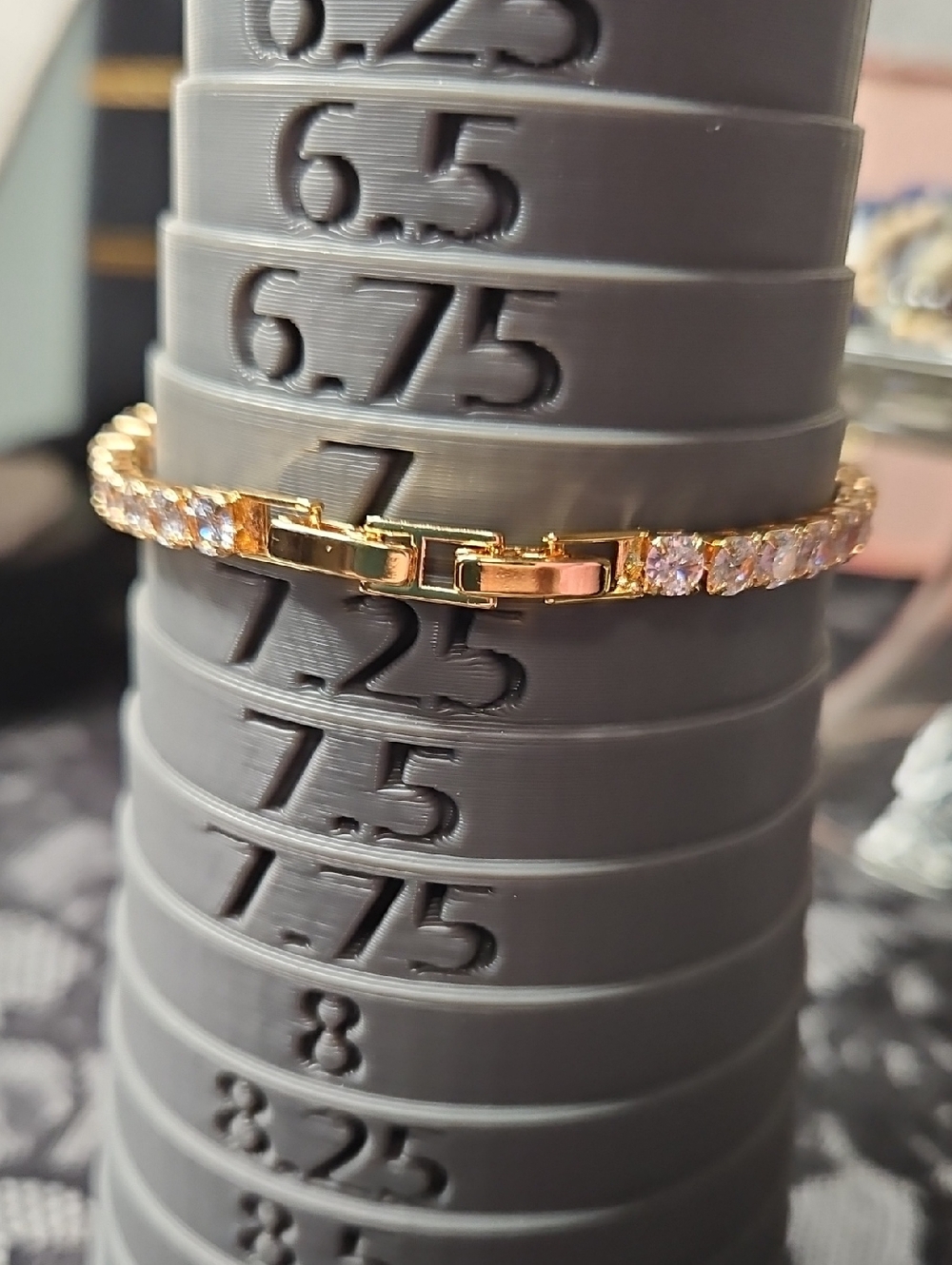 Gold Tennis Bracelet with Clear Stones – Women Jewelry